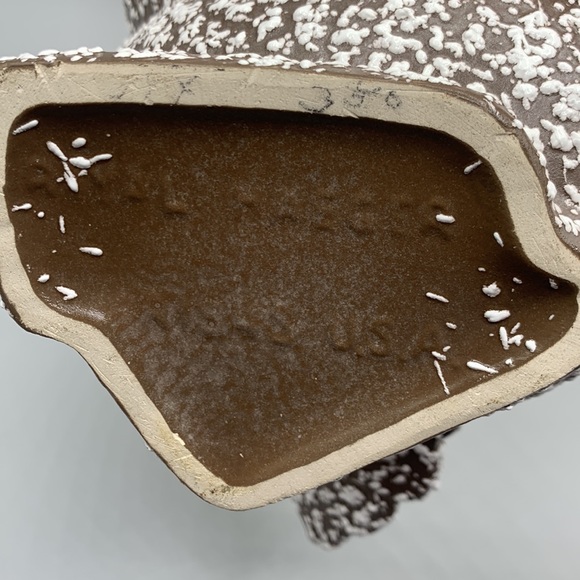 Vintage Handcrafted Royal Haeger Pottery Brown & White Lava Glaze Duck Planter - Picture 7 of 8